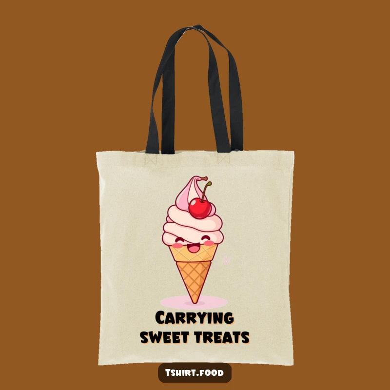 Funny Ice Cream Tote Bag: Spinning Cone, Stylish and Funny Gift for Shoppers