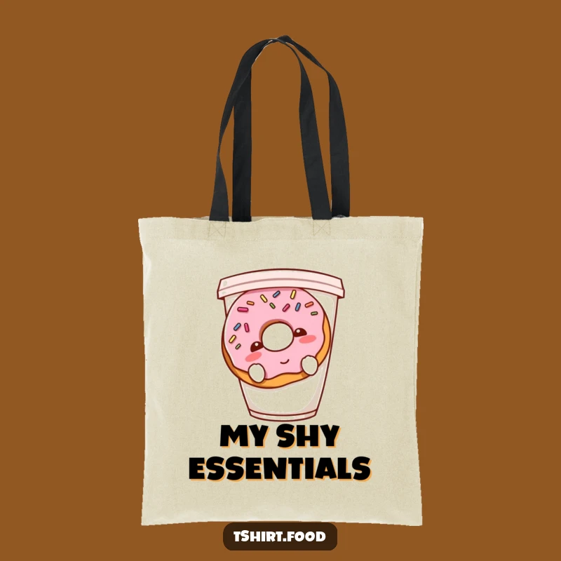 Funny Shy Donut Tote Bag - Carry Your Treats, Perfect Funny Gift