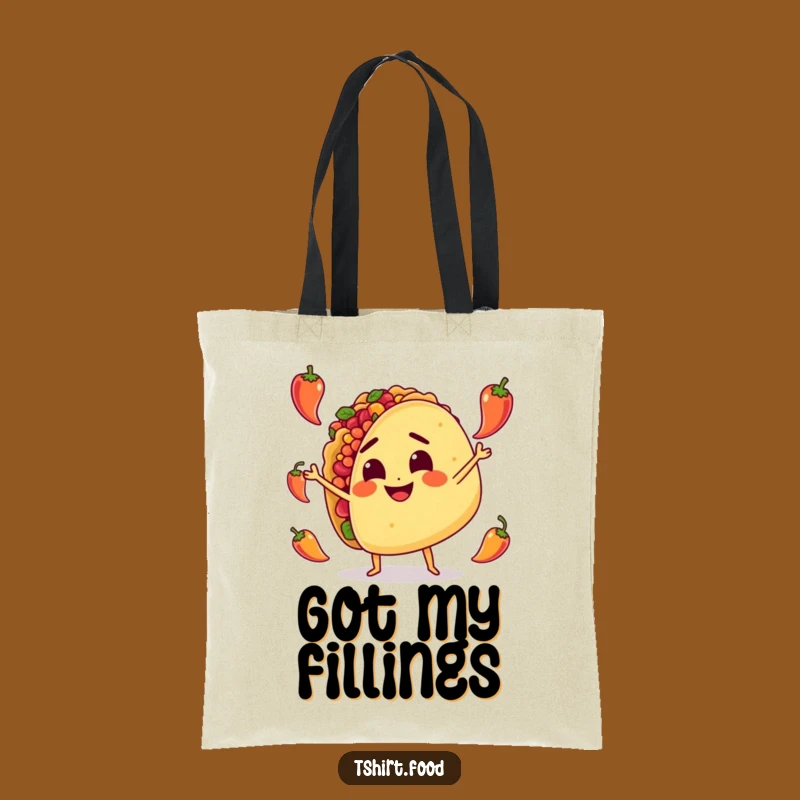 Funny Taco Juggling Tote Bag: Durable Spicy Character, Humorous Grocery Companion
