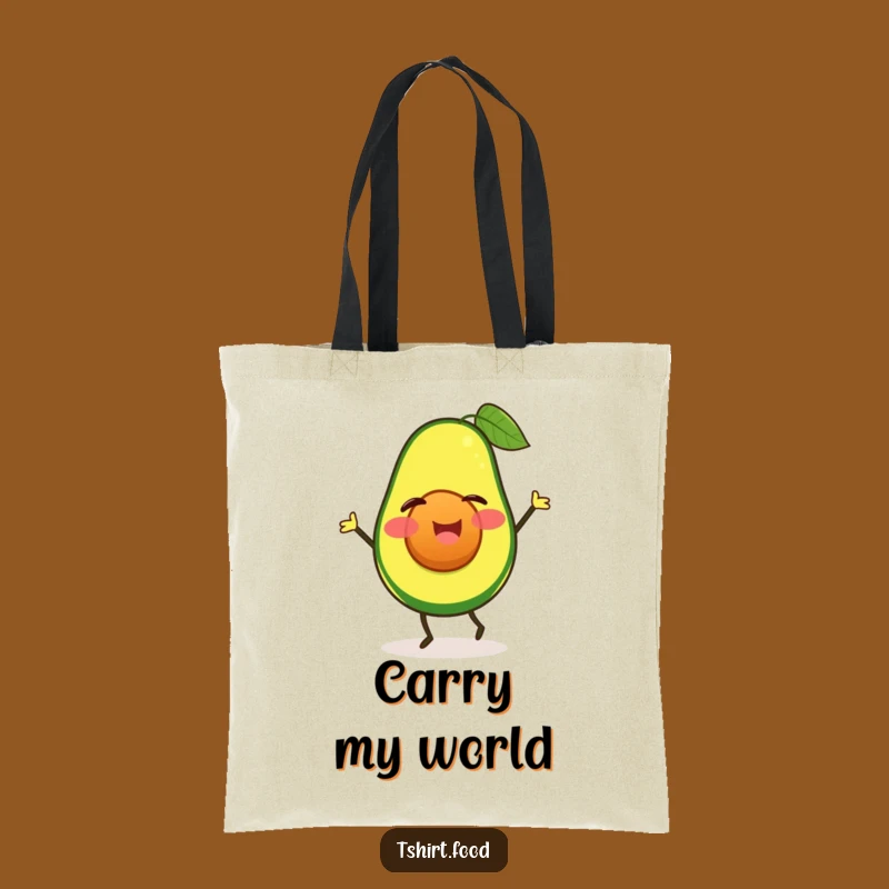 Funny Winking Avocado Jig Tote Bag, Happy Dancer Humorous Carryall