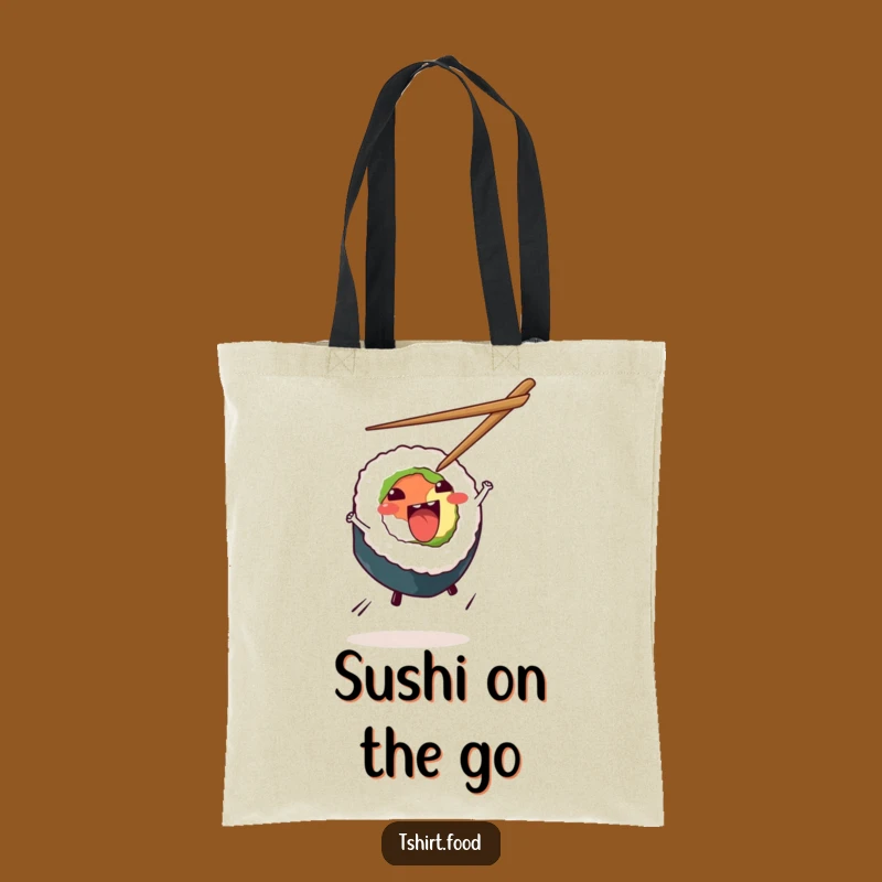 Funny Sushi Cartwheel Tote Bag - Carry Your Essentials with Japanese Food Fun